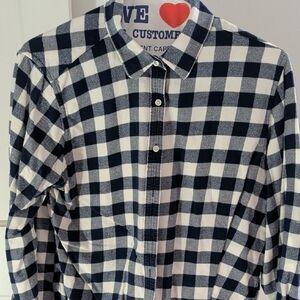 Blue and White Checkered Women's Shirt